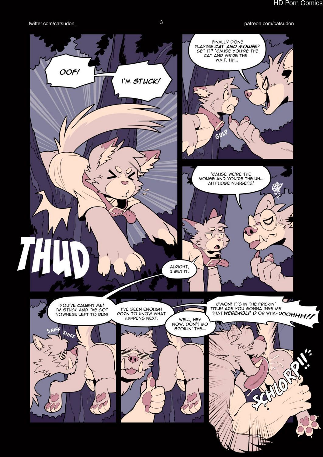 Catsudon Gets Gangbanged In The Woods By Werewolves Who Are Also A Bunch Of Dorks 003