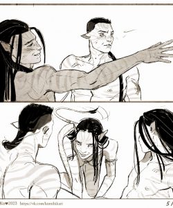 Jake Sully, Neytiri And Quaritch 009