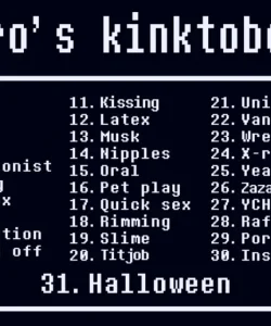 Oro's Kinktober 2024