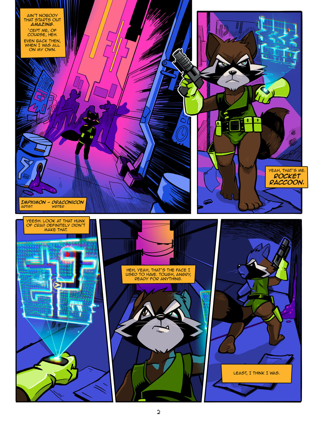Retro Rocket Raccoon 002